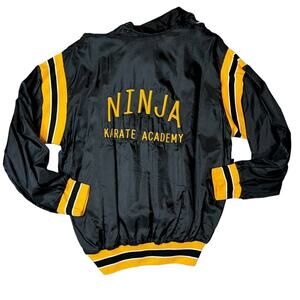 Vintage Rennoc "Ninja Karate Academy" Black Hooded Jacket Embroidery Size L